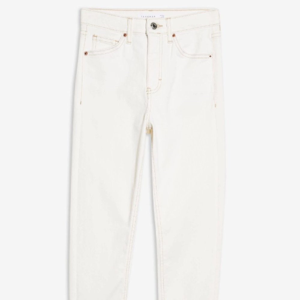 Topshop White Jamie high waist ankle skinny jeans